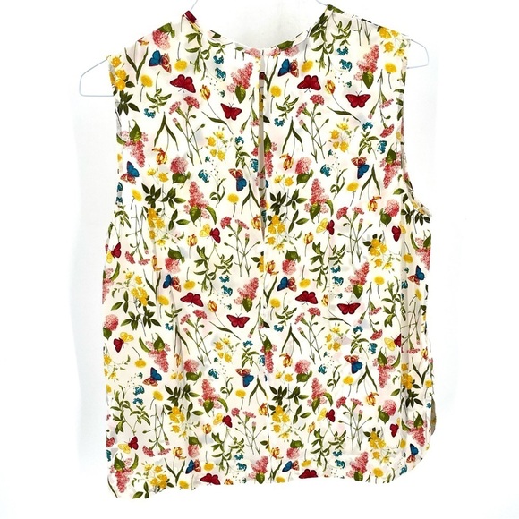 Equipment REVOLVE Kyle Flower Floral Spring Silk Sleeveless Blouse Bright White - Picture 5 of 7